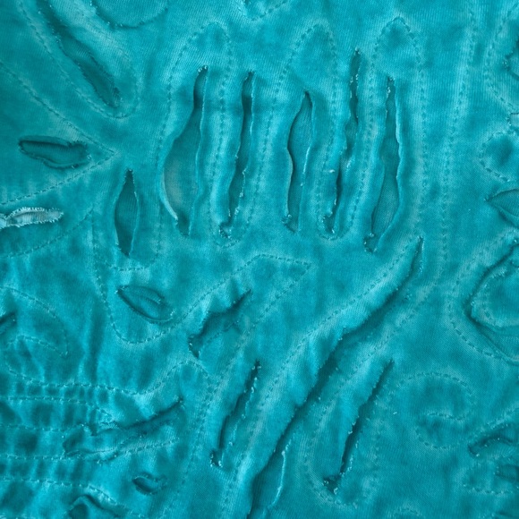 Chico’s size 2 women’s blue/teal blouse resortwear business casual - Picture 3 of 4